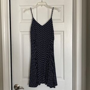Gap dress, navy with off-white polka dots, size small. NWOT